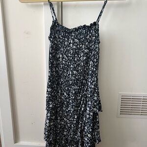 Floral Black and White Women's Dress